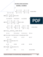 CH 3 Matrices Multiple Choice Questions (With Answers)