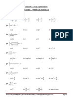 CH 7 Definite Integral Multiple Choice Questions (With Answers)