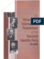 The Historical and International Foundations of The Socialist Equality Party Sri Lanka