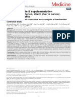 Medicine: Effect of Vitamin B Supplementation On Cancer Incidence, Death Due To Cancer, and Total Mortality