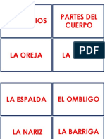 Flash Cards Partes Del Cuerpo