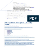 SDLC (Software Development Life Cycle) Models: Test Quality Center SQL Techniques