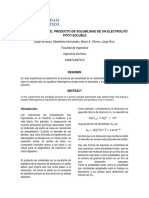 Determinación Del Producto de Solubilidad de Un Electrolito Poco Soluble