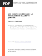 Cuestiones Éticas de La Psicología en El Ámbito Jurídico