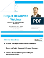 Project HEADWAY Webinar: Ethics & The Project Manager: A Critique