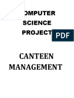 Computer Science Project: Canteen Management