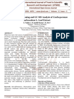 Phytochemical Screening and GC-MS Analysis of Cardiospermum Halicacabum L. Leaf Extract