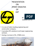 A Presentation ON Company Analysis OF L&T: BY:-Konark Gupta