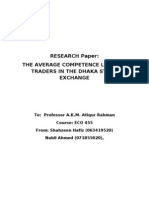 RESEARCH Paper: The Average Competence Level of Traders in The Dhaka Stock Exchange