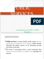 Public Services: A Presentation by III MBA, IASMS, Bangalore