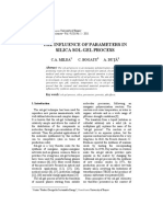 The Influence of Parameters in Silica Sol-Gel Process: C.A. Milea A. Duţă