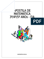 Apostila de Matemática Eja 3º, 4º e 5º Anos