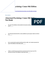 Abnormal Psychology Comer 8th Edition Test Bank