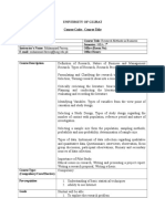 Weekly Plan and Outlines of Research Methods in Business