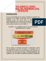 Apuntes Sobre El Perfil Profesional Del Ingeniero Civil en Bolivia