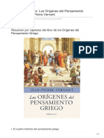 Resumen Del Libro Los Orígenes Del Pensamiento Griego de Jean Pierre Vernant