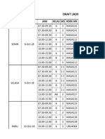 Hari Tanggal JAM Kelas Sks Kode MK: Draft Jadwal Uts Semester Ganjil 2018/2019 Jurusan Statistika Fmipa Ub