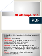 Of Attempt-511: Criminal Law - I Dr. Nandini C P