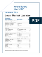 Honolulu Real Estate Local Market Statics Sept 2010