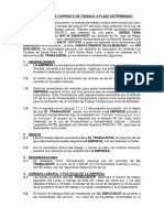 Renovacion de Contrato de Trabajo A Plazo Determinado