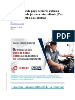 No Corresponde Pago de Horas Extras A Conductores de Jornada Intermitente