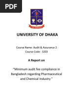 University of Dhaka: "Minimum Audit Fee Compliance in Bangladesh Regarding Pharmaceutical and Chemical Industry "