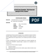 Especificaciones Tecnicas Arquitectura