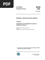 Norma IRAM 729 / Aluminio y Aleaciones Base Aluminio / Temples / Designaciones