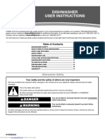 Dishwasher User Instructions: Danger Warning