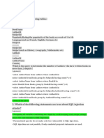 Test Questions - Mysql