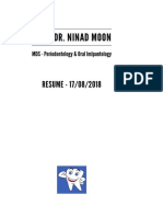 Resume of Prof DR Ninad Moon - MDS - Periodontology & Oral Implantology