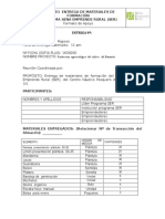 Formato Acta de Entrega de Materiales