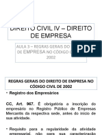 Aula 3 - Regras Gerais Do Direito de Empresa