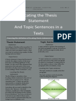 Topic Sentence and Thesisstatement