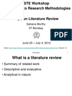 ISTE Workshop Introduction To Research Methodologies: Sahana Murthy IIT Bombay