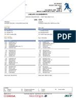 Official Game Sheet - 2010 Olympic Men's Hockey Final