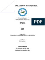 Fundamentos Filosoficos e Historico de La Educacion Tarea 1