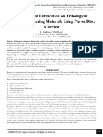 The Effect of Lubrication On Tribological Properties of Bearing Materials Using Pin On Disc: A Review