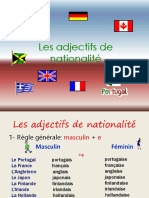 Adjectifs Nationalit Powerpoint