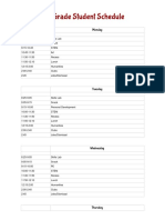 Grade 6 Student Schedule 2018-2019