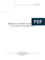 Gc3a9nesis Del Pensamiento Matemc3a1tico en El Nic3b1o de Edad Preescolar PDF