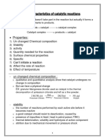 Characteristics of Catalytic Reactions