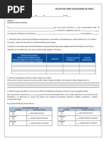 Solicitud para Facilidades de Pago