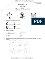 CBSE Class 6 Symmetry Worksheet