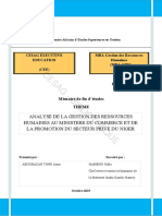 Analyse de La Gestion Des Recources Humaines