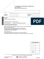 University of Cambridge International Examinations General Certificate of Education Advanced Subsidiary Level and Advanced Level