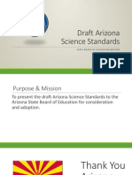 Draft Arizona Science Standards: Stateboardof Educationmeeting O C Tober 2 2, 2 0 1 8