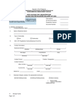 Application For Registration of Dealers and Retailer/Re-Sellers of Ods