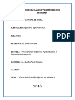 Características Reológicas de Alimentos