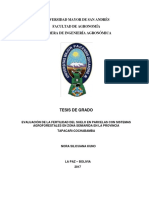 Evaluación de La Fertilidad Del Suelo en Parcelas Con Sistemas Agroforestales en Zona Semiarida en La Provincia Tapacari-Cochabamba